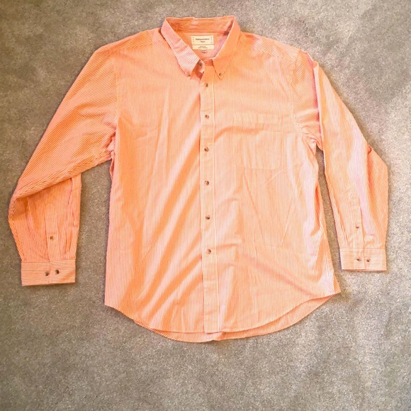 Men’s Long Sleeve Button Down Orange Stripe - Picture 1 of 5